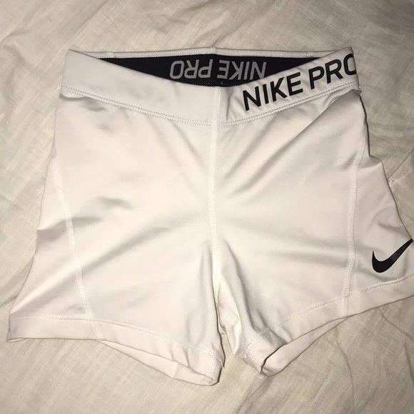 white nike pros